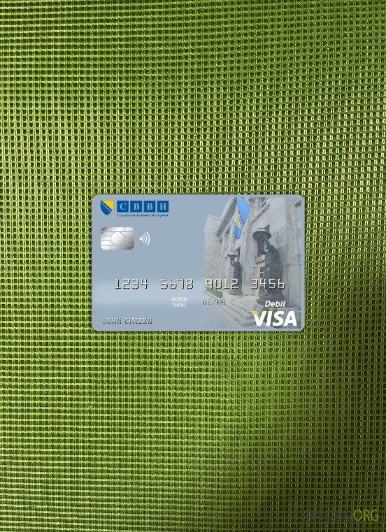 Photolook de la carte visa de la banque centrale de Bosnie , Herzégovine
